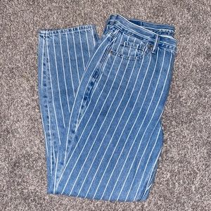 American Eagle Striped Mom Jeans